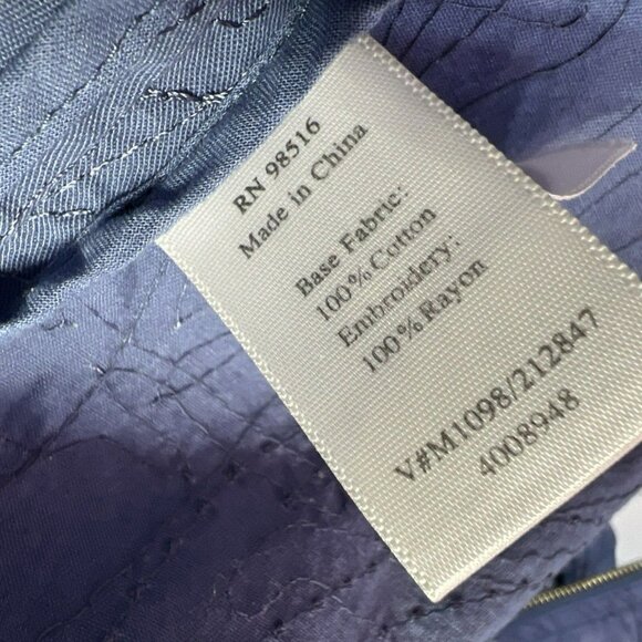 Coldwater Creek Women's Shaped Jacket 18 1X Denim Blue Embroidered Long Sleeve - Picture 10 of 11